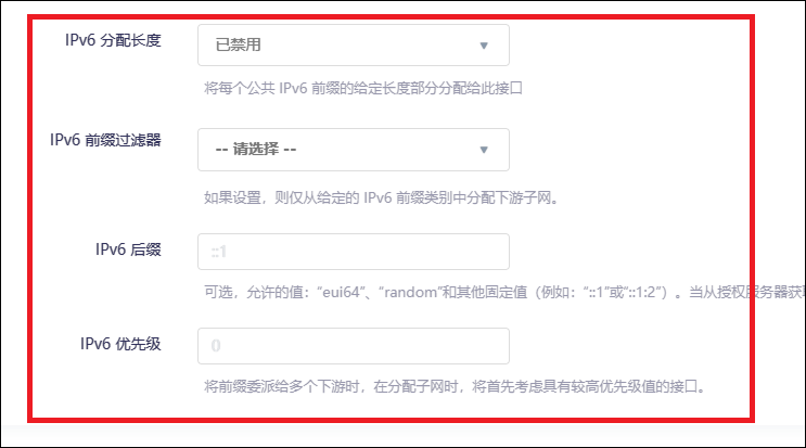 WAN 接口委派设置